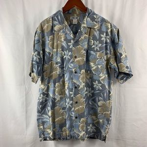 Cherokee Hawaiian print button down shirt large
